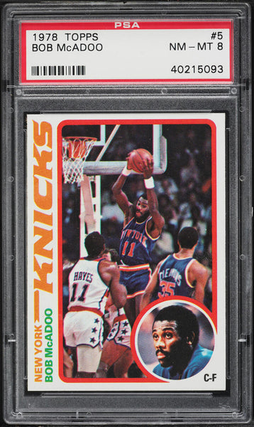 1978 Topps BkB Card # 5 Bob McAdoo New York Knicks HOF PSA 8 NM-MT (MGD2)