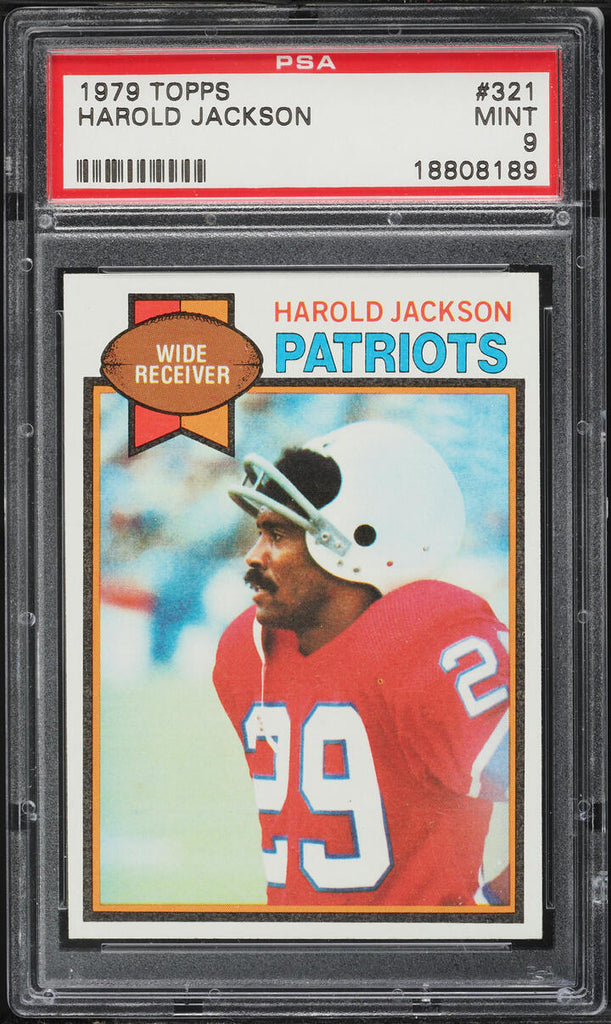 1979 Topps FB Card #321 Harold Jackson New England Patriots PSA 9 MINT (MGD2)