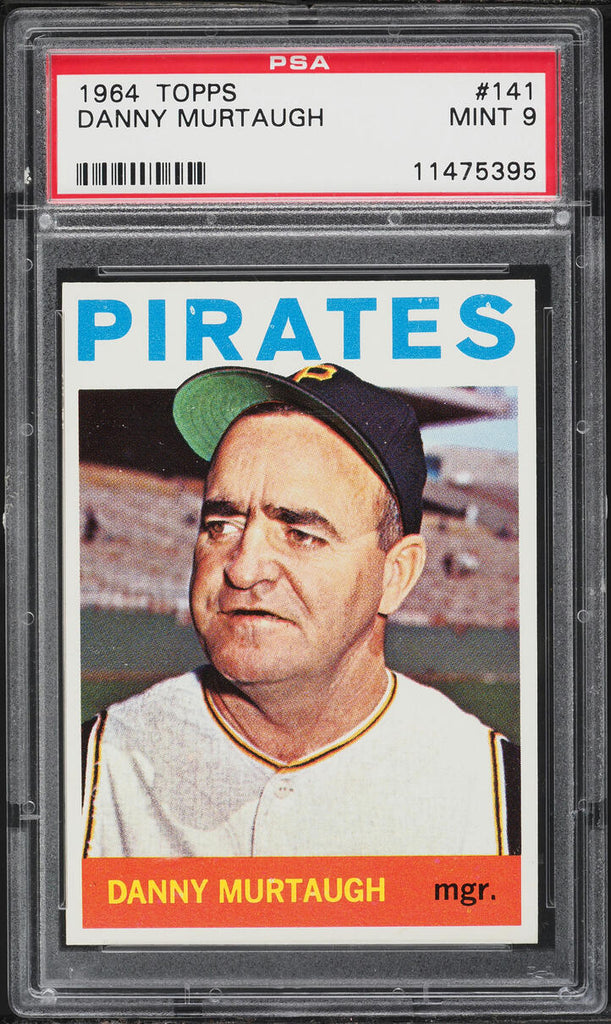 1964 Topps BB Card #141 Danny Murtaugh Pittsburgh Pirates HOF PSA 9 MINT (MGD2)