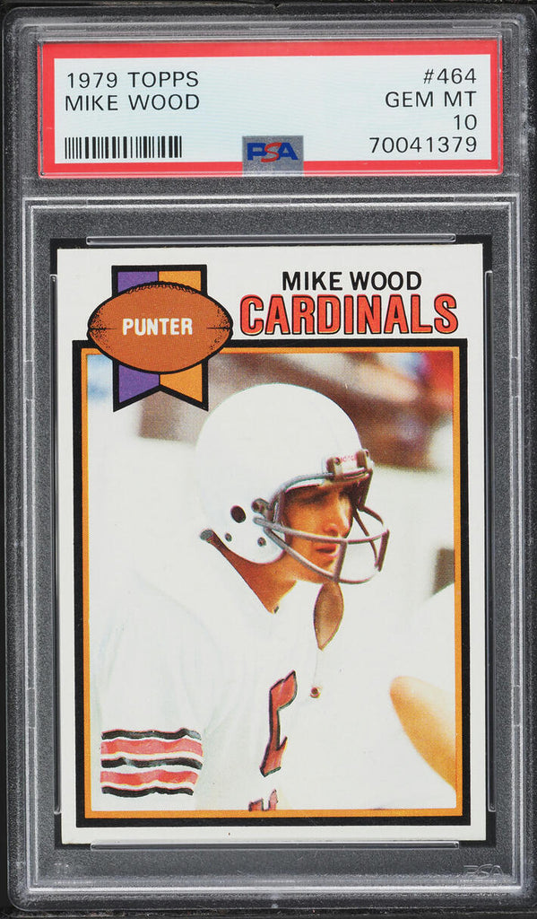 1979 Topps FB Card #464 Mike Wood St. Louis Cardinals ROOKIE RC PSA 10 GEM MINT (MGD2)