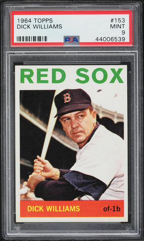 1964 Topps BB Card #153 Dick Williams Boston Red Sox HOF PSA 9 MINT (MGD2)
