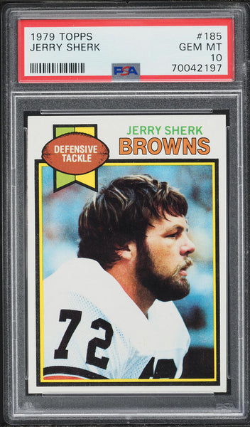 1979 Topps FB Card #185 Jerry Sherk Cleveland Browns PSA 10 GEM MINT (MGD2)