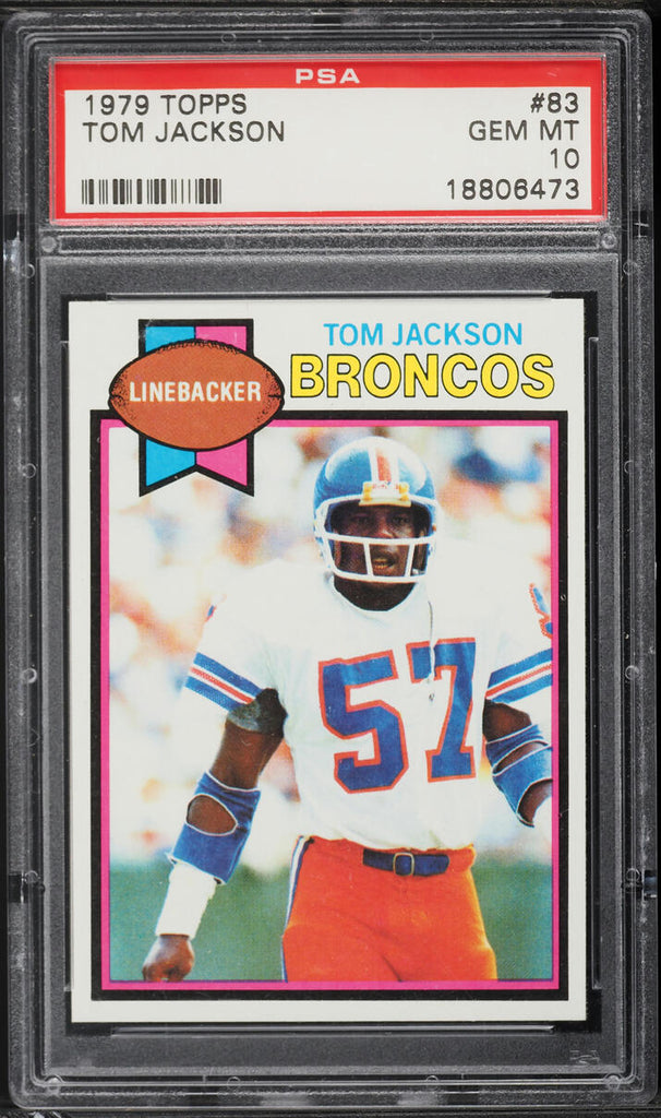 1979 Topps FB Card # 83 Tom Jackson Denver Broncos HOF PSA 10 GEM MINT (MGD2)