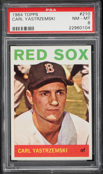 1964 Topps BB Card #210 Carl Yastrzemski Boston Red Sox HOF PSA 8 NM-MT (MGD2)
