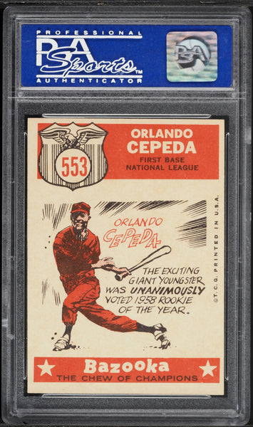 1959 Topps BB Card #553 Orlando Cepeda San Francisco Giants HOF ALL-STAR PSA 8 (MGD2)