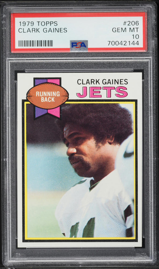 1979 Topps FB Card #206 Clark Gaines New York Jets PSA 10 GEM MINT (MGD2)