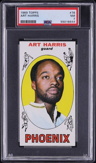 1969 Topps BkB Card # 76 Art Harris Phoenix Suns PSA 7 NRMT (MGD2)