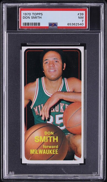 1970 Topps BkB Card # 39 Don Smith Milwaukee Bucks PSA 7 NRMT (MGD2)