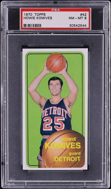 1970 Topps BkB Card # 42 Howie Komives Detroit Pistons PSA 8 NM-MT (MGD2)