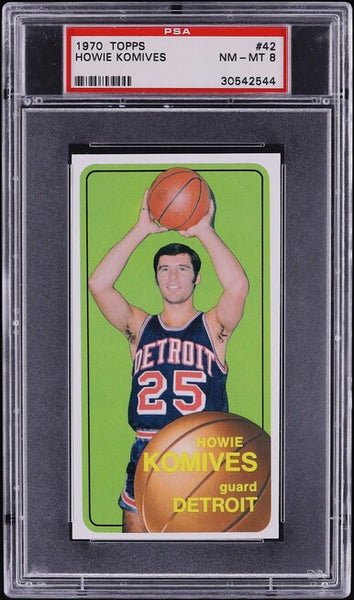 1970 Topps BkB Card # 42 Howie Komives Detroit Pistons PSA 8 NM-MT (MGD2)