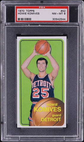 1970 Topps BkB Card # 42 Howie Komives Detroit Pistons PSA 8 NM-MT (MGD2)