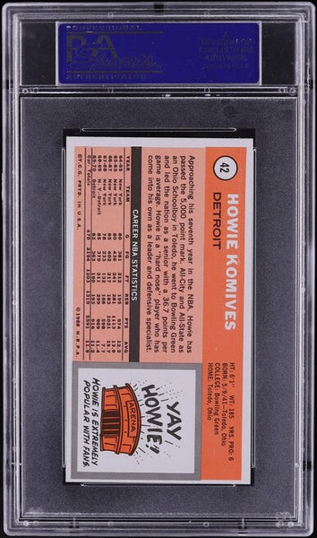 1970 Topps BkB Card # 42 Howie Komives Detroit Pistons PSA 8 NM-MT (MGD2)