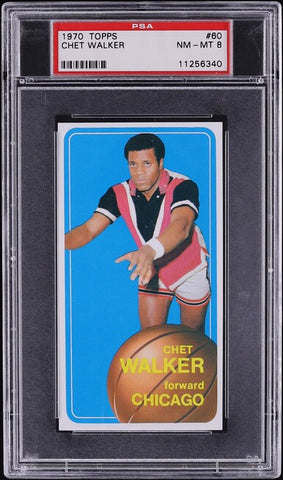 1970 Topps Bkb Card # 60 Chet Walker HOF PSA 8 NM-MT (MGD2)
