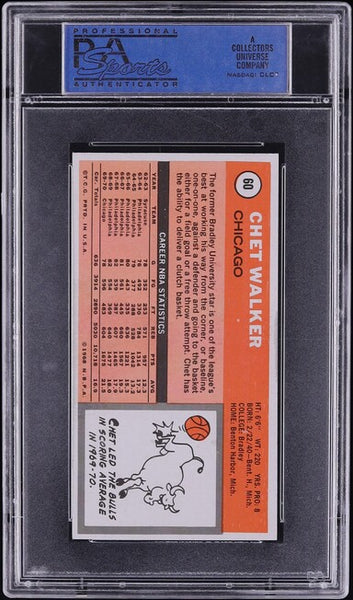 1970 Topps Bkb Card # 60 Chet Walker HOF PSA 8 NM-MT (MGD2)
