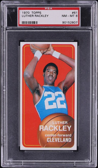 1970 Topps Bkb Card # 61 Luther Rackley Cleveland Cavaliers PSA 8 NM-MT (MGD2)