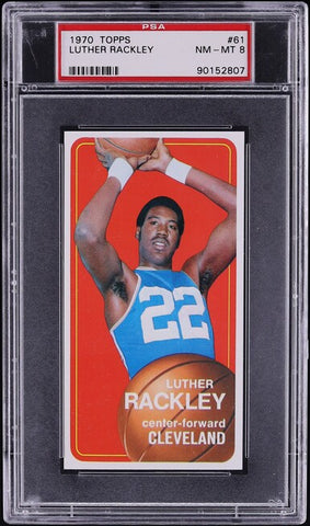 1970 Topps Bkb Card # 61 Luther Rackley Cleveland Cavaliers PSA 8 NM-MT (MGD2)