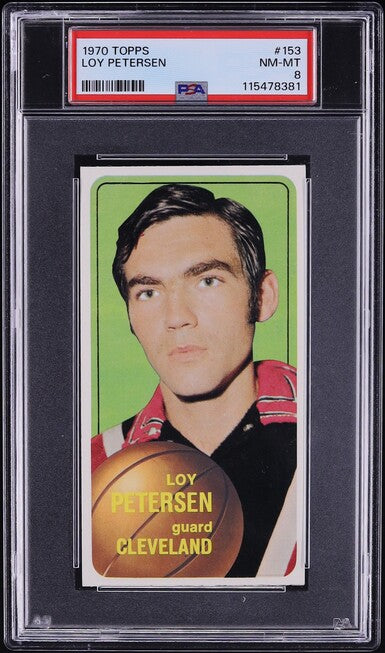 1970 Topps BkB Card #153 Loy Petersen Cleveland Cavaliers PSA NM-MT 8 (MGD2)