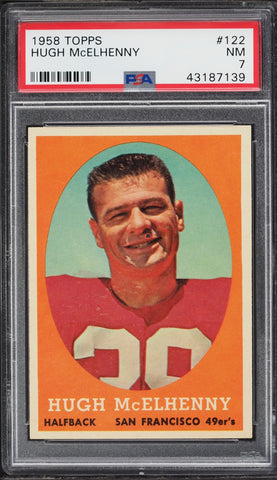 1958 Topps FB Card #122 Hugh McElhenny San Francisco 49ers HOF PSA 7 NRMT (MGD2)
