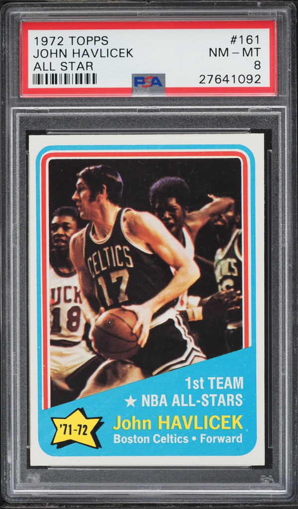 1972 Topps BkB Card #161 John Havlicek Boston Celtics HOF ALL-STAR PSA 8 NM-MT (MGD2)
