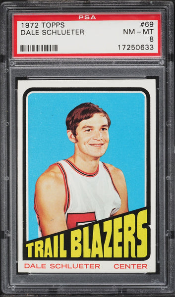 1972 Topps BkB Card # 69 Dale Schlueter Portland Trail Blazers PSA 8 NM-MT (MGD2)
