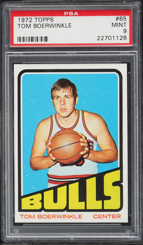 1972 Topps BkB Card # 65 Tom Boerwinkle Chicago Bulls PSA 9 MINT (MGD2)