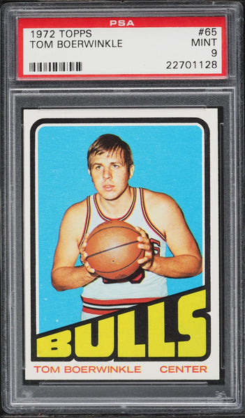 1972 Topps BkB Card # 65 Tom Boerwinkle Chicago Bulls PSA 9 MINT (MGD2)