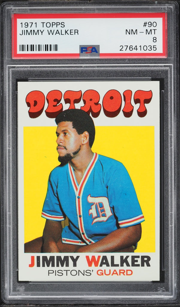 1971 Topps BkB Card # 90 Jimmy Walker Detroit Pistons HOF PSA 8 NM-MT (MGD2)