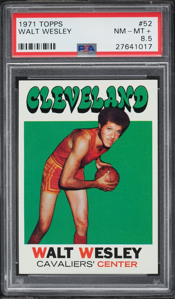 1971 Topps BkB Card # 52 Walt Wesley Cleveland Cavaliers PSA 8.5 NM-MT+ (MGD2)