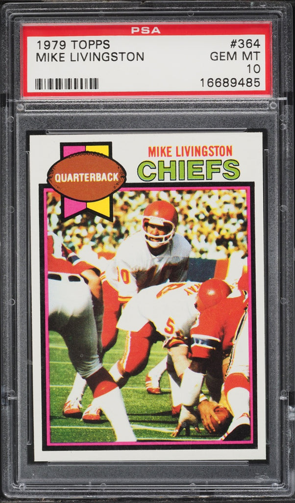 1979 Topps FB Card #364 Mike Livingston Kansas City Chiefs PSA 10 GEM MINT (MGD2)
