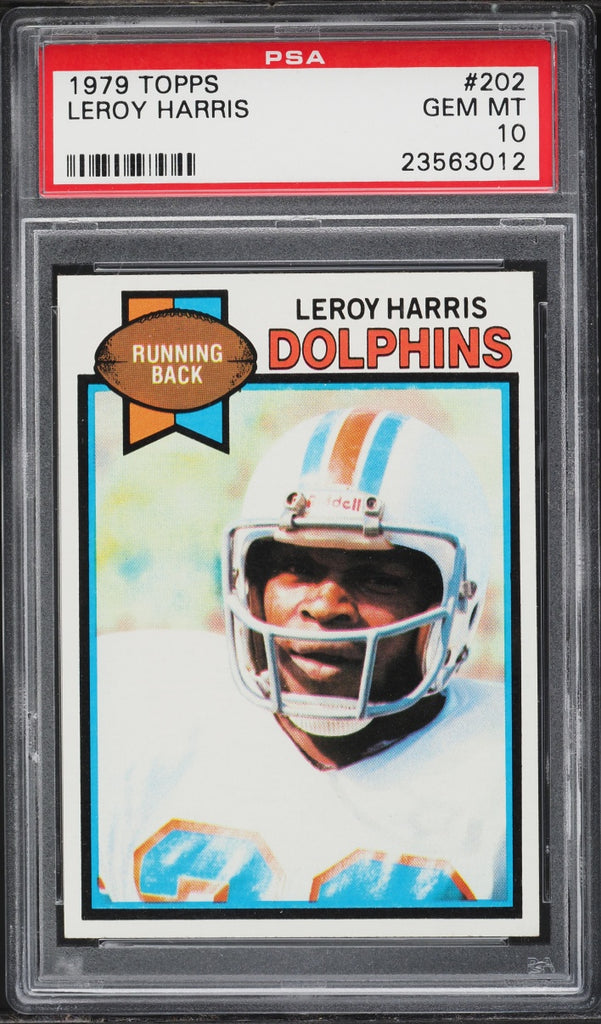 1979 Topps FB Card #202 Leroy Harris Miami Dolphins ROOKIE RC PSA 10 GEM MINT (MGD2)