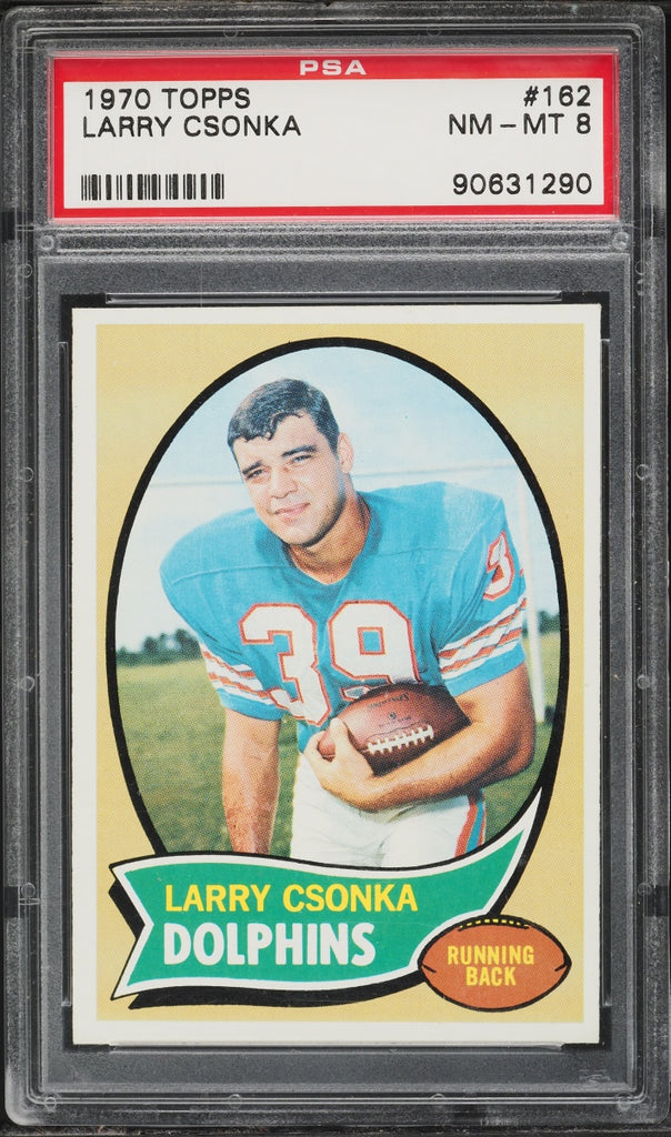 1970 Topps FB Card #162 Larry Csonka Miami Dolphins HOF PSA 8 NM-MT (MGD2)