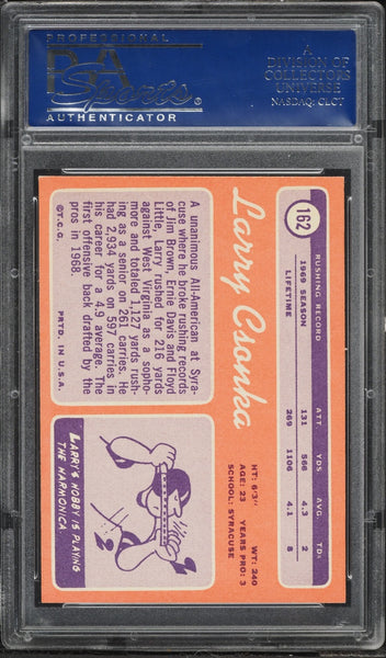 1970 Topps FB Card #162 Larry Csonka Miami Dolphins HOF PSA 8 NM-MT (MGD2)