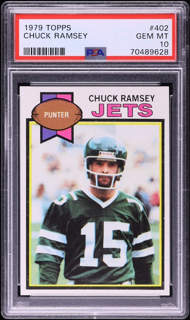 1979 Topps FB Card #402 Chuck Ramsey New York Jets PSA 10 GEM MINT (MGD2)