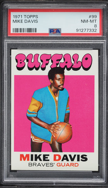 1971 Topps BkB Card # 99 Mike Davis Buffalo Braves PSA 8 NM-MT (MGD2)
