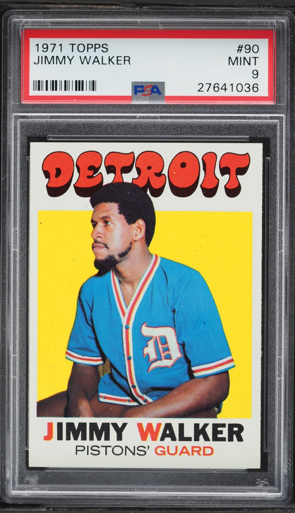 1971 Topps BkB Card # 90 Jimmy Walker Detroit Pistons HOF PSA 9 MINT (MGD2)