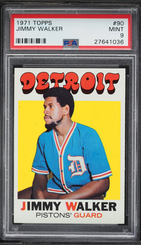 1971 Topps BkB Card # 90 Jimmy Walker Detroit Pistons HOF PSA 9 MINT (MGD2)