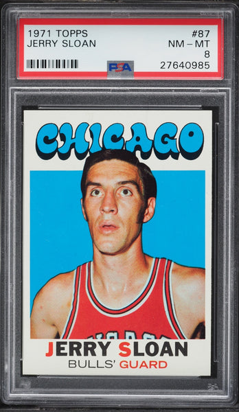 1971 Topps BkB Card # 87 Jerry Sloan Chicago Bulls HOF PSA 8 NM-MT (MGD2)