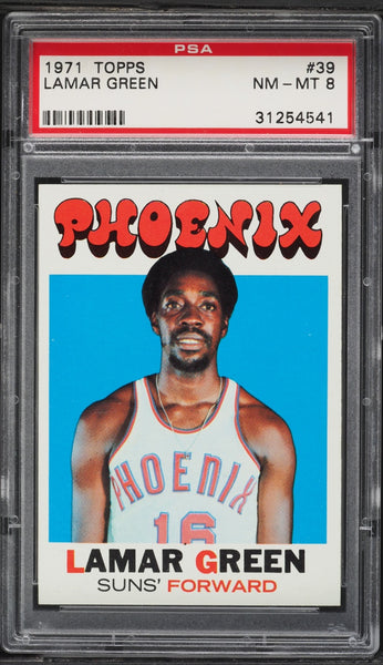 1971 Topps BkB Card # 39 Lamar Green Phoenix Suns PSA 8 NM-MT (MGD2)