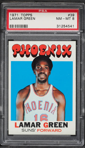 1971 Topps BkB Card # 39 Lamar Green Phoenix Suns PSA 8 NM-MT (MGD2)