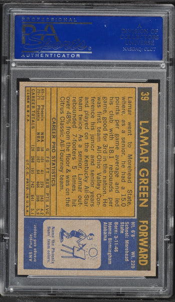 1971 Topps BkB Card # 39 Lamar Green Phoenix Suns PSA 8 NM-MT (MGD2)