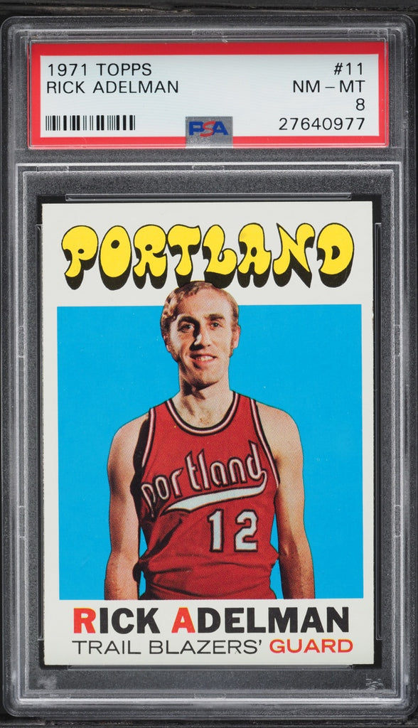 1971 Topps BkB Card # 11 Rick Adelman Portland Trail Blazers HOF PSA 8 NM-MT (MGD2)