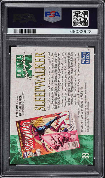 1992 Marvel Masterpieces Card # 89 Sleepwalker PSA 10 GEM MINT (MGD2)