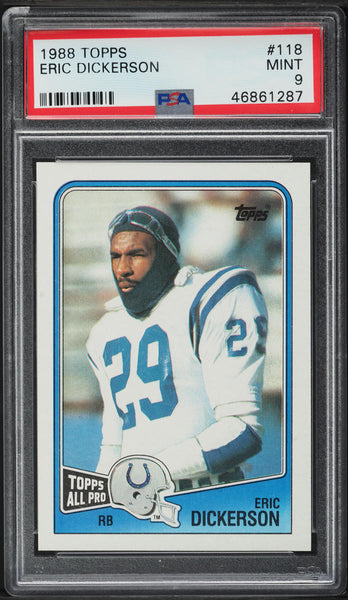 1988 Topps FB Card #118 Eric Dickerson Indianapolis Colts HOF ALL-PRO PSA 9 MINT (MGD2)