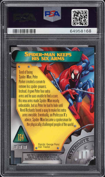 1995 Marvel Metal Card #134 Spider-Man PSA 10 GEM MINT (MGD2)