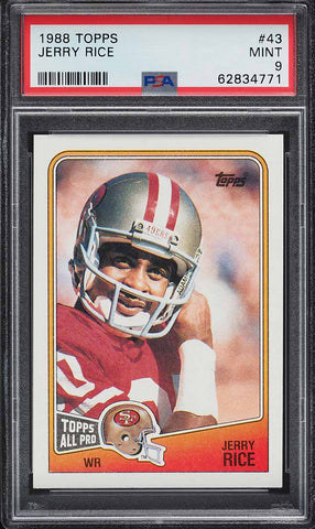 1988 Topps FB Card # 43 Jerry Rice San Francisco 49ers HOF PSA 9 MINT (MGD2)