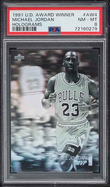 1991 Upper Deck BkB Award Winner Holograms Card #AW4 Michael Jordan PSA 8 NM-MT (MGD2)