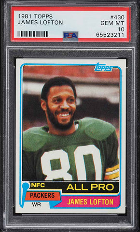 1981 Topps FB Card #430 James Lofton Green Bay Packers HOF PSA 10 GEM MINT (MGD2)