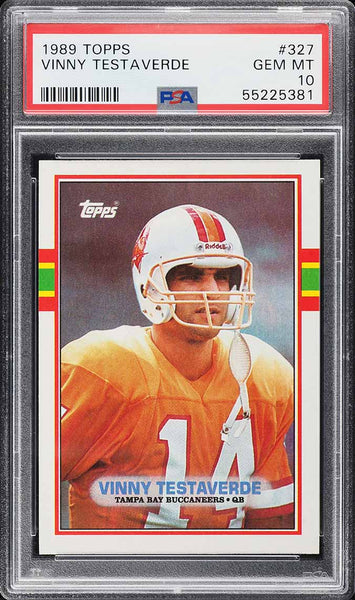 1989 Topps FB Card #327 Vinny Testaverde PSA 10 GEM MINT (MGD2)