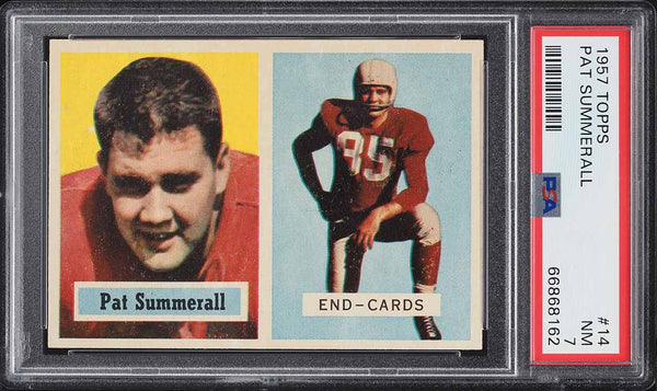 1957 Topps FB Card # 14 Pat Summerall Chicago Cardinals PSA 7 NRMT (MGD2)