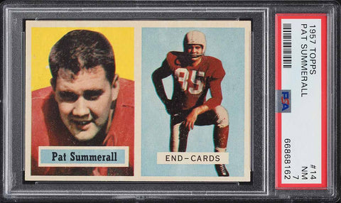 1957 Topps FB Card # 14 Pat Summerall Chicago Cardinals PSA 7 NRMT (MGD2)